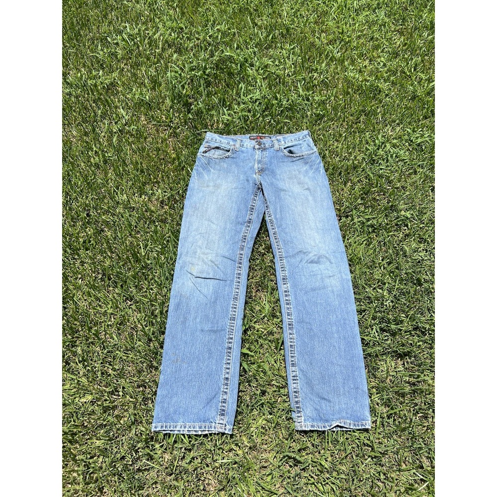 Ariat FR Jeans Mens 34x36 Blue M3 Loose Fit Straight Flame Resistant Distressed
